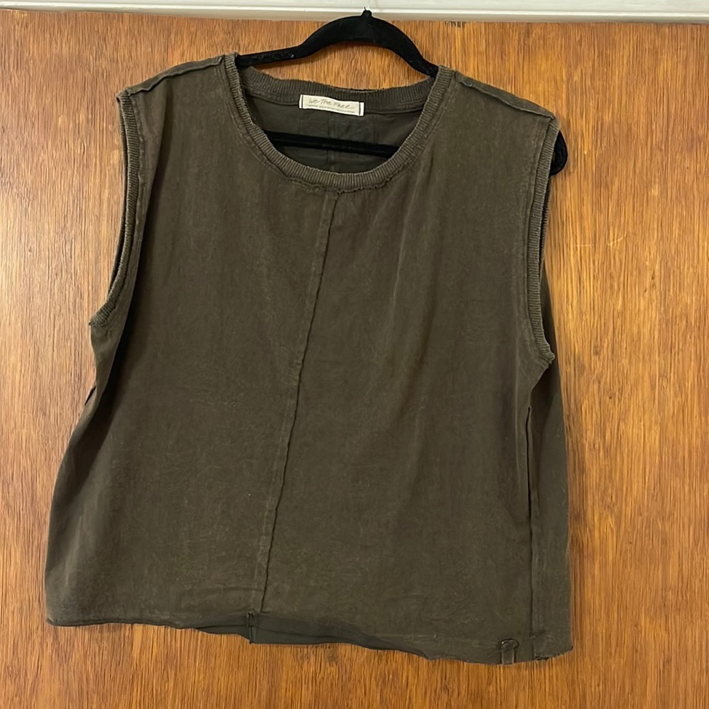 Free People Charcoal Muscle Tee